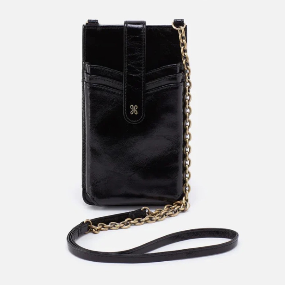 HOBO Black Crossbody Bag with Gold Chain